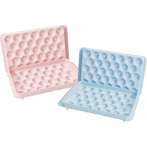 DS Living Mini Sphere Ice Cube Tray Balls, Round Ice Ball Maker Mould for Freezer, Includes Free Container (Blue) 2