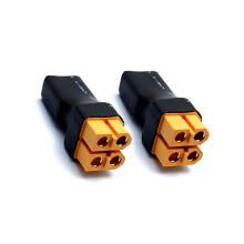 2-Pack RC No Wire Adapter XT60 Plug Parallel Connector 2-Female to 1-Male Adapter Splitter for RC Lipo Battery