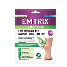 Foot Mask Socks All in 1, Moisturising Foot Mask with Natural Tea Tree Oil, Designed to Hydrate, Exfoliate & Soften Cracked Heels in 20 Minutes for