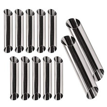 Cannoli Form Tubes,12 Pcs Stainless Steel Cream Roll Moulds,Cannoli Tubes,Cannoli Moulds,Croissant Mold,Pastry Baking Mold Cannoli Moulds Cannoli Tube