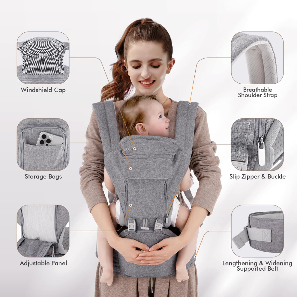 Baby Carriers from Newborn to Toddler Advanced 9 in 1 Baby Carrier 3 36 Months Adjustable Ergonomic Baby Carrier Hipseat for All Positions on OnBuy