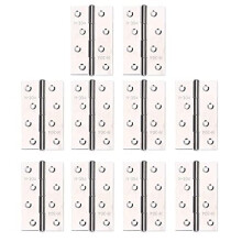 10 Pcs Door Hinges 3.5 Inch(88mm) Folding Butt Hinges with Screws 304 Stainless Steel Ideal for Internal External Doors