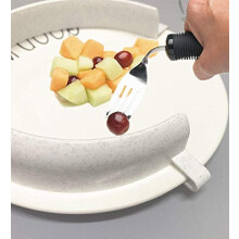 Food Guard for Plates, Clip-On Spill Prevention Eating Aid Assistant for Scooping Food, Dining Assistive Plate Guard for Parkinson Disabled, Elderly,