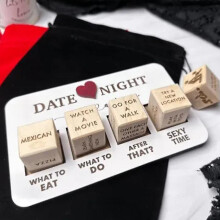 Date Night Dice For Couples Funny Romantic Anniversary Wooden Gifts For Him A