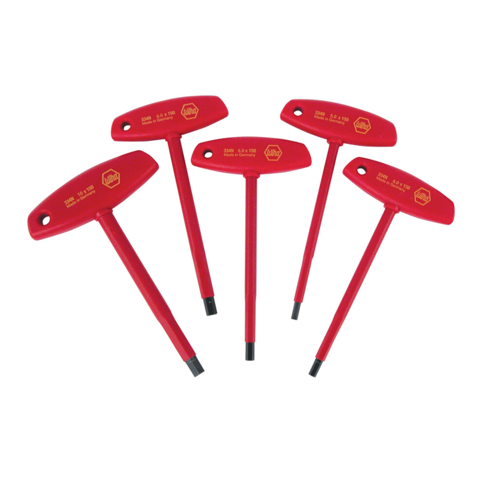 Photos - Other Hand Tools Wiha 33478 Insulated T-Handle Hex Metric Set with 4.0, 5.0, 6.0, 8.0 and 10.0mm, 5-Piece 