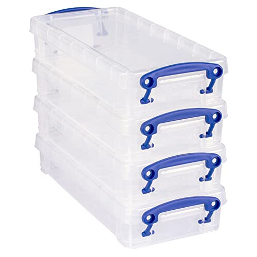 Really Useful Really Useful Plastic Storage Box 0.55 Litre Clear (Pack of 4)