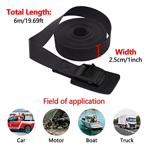 Cam Straps 6Pack 20ft Lashing Straps With Adjustable Cam Buckle