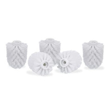 Toilet brush head set of 5, loose toilet brush thread 9.5 mm, replacement brush head diameter 8 cm, white, 8 x 9.5 cm