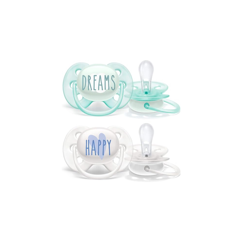 Philips Avent Ultra Soft/Doux Pacifier, 0-6 Months 2 Pieces