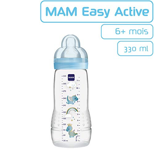 MAM Easy Active 2nd Age 330ml Bottle 6 Months and + - Blue 2