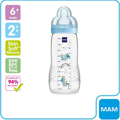 MAM Easy Active 2nd Age 330ml Bottle 6 Months and + - Blue 1