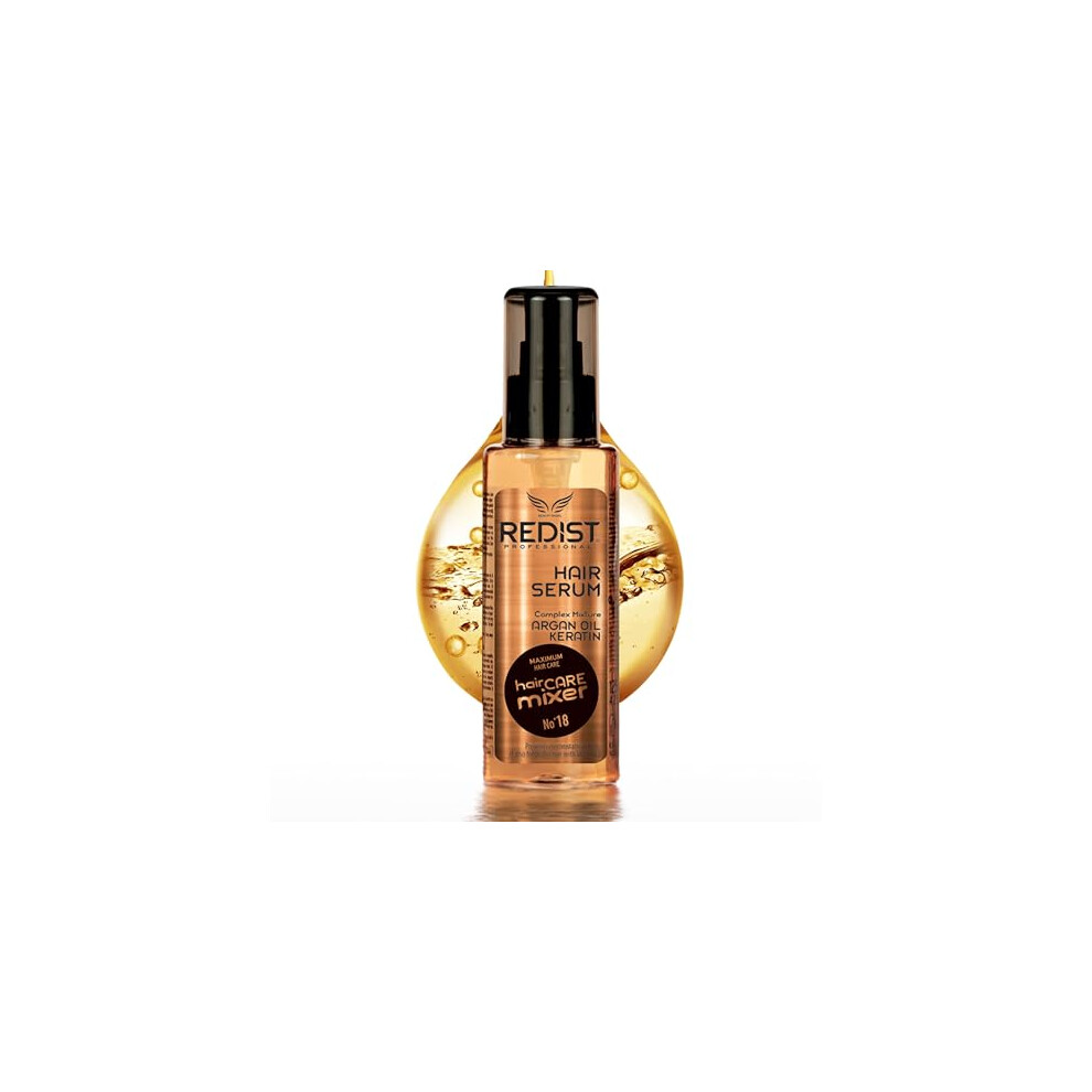Redist Hair Serum With Keratin And Argan 125 Ml | Heals Dry, Brittle And Damaged Hair | Prevents Hair Frizz | Shine And Smoothness Giving Hair Oil |