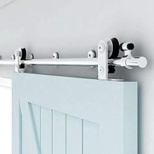 152CM/5FT Sliding Barn Door Hardware Kit Track Roller Closet Accessory for Single Door Stainless Steel Kit