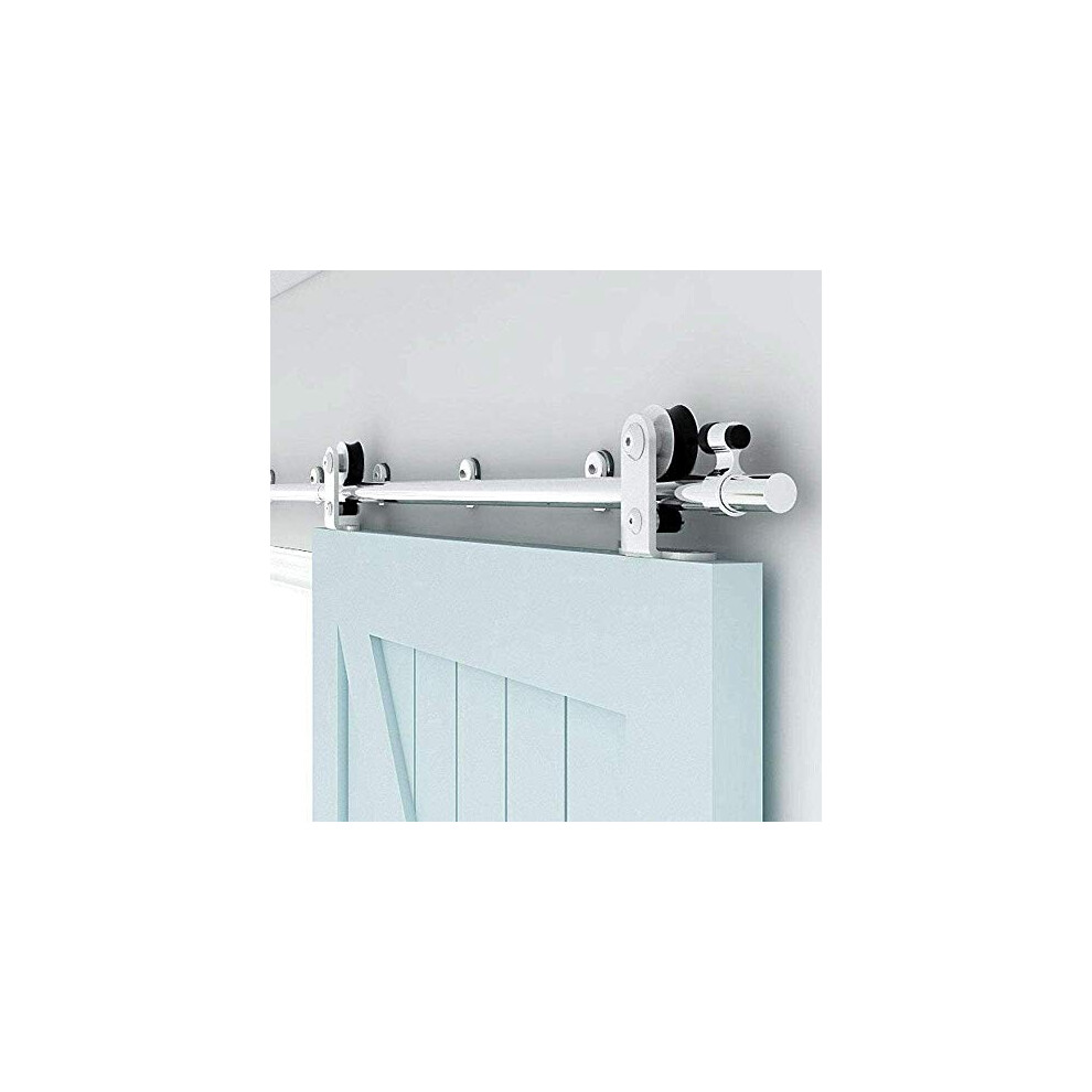 152Cm/5Ft Sliding Barn Door Hardware Kit Track Roller Closet Accessory For Single Door Stainless Steel Kit 6973582919333