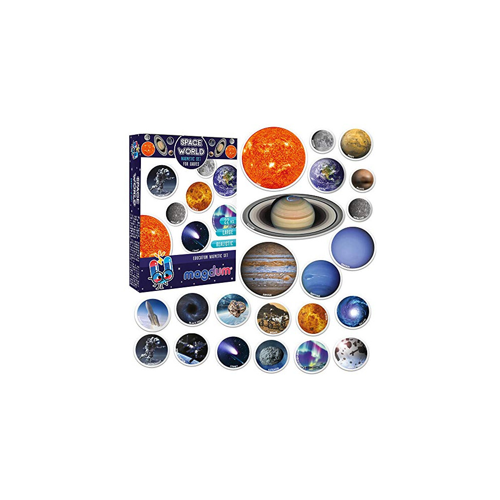 SPACE Photo Solar System Learning Magnets for kids- Planet Astronomy Universe Galaxy Magnets for Fridge- Magnetic EDUcational toys toddlers baby 3