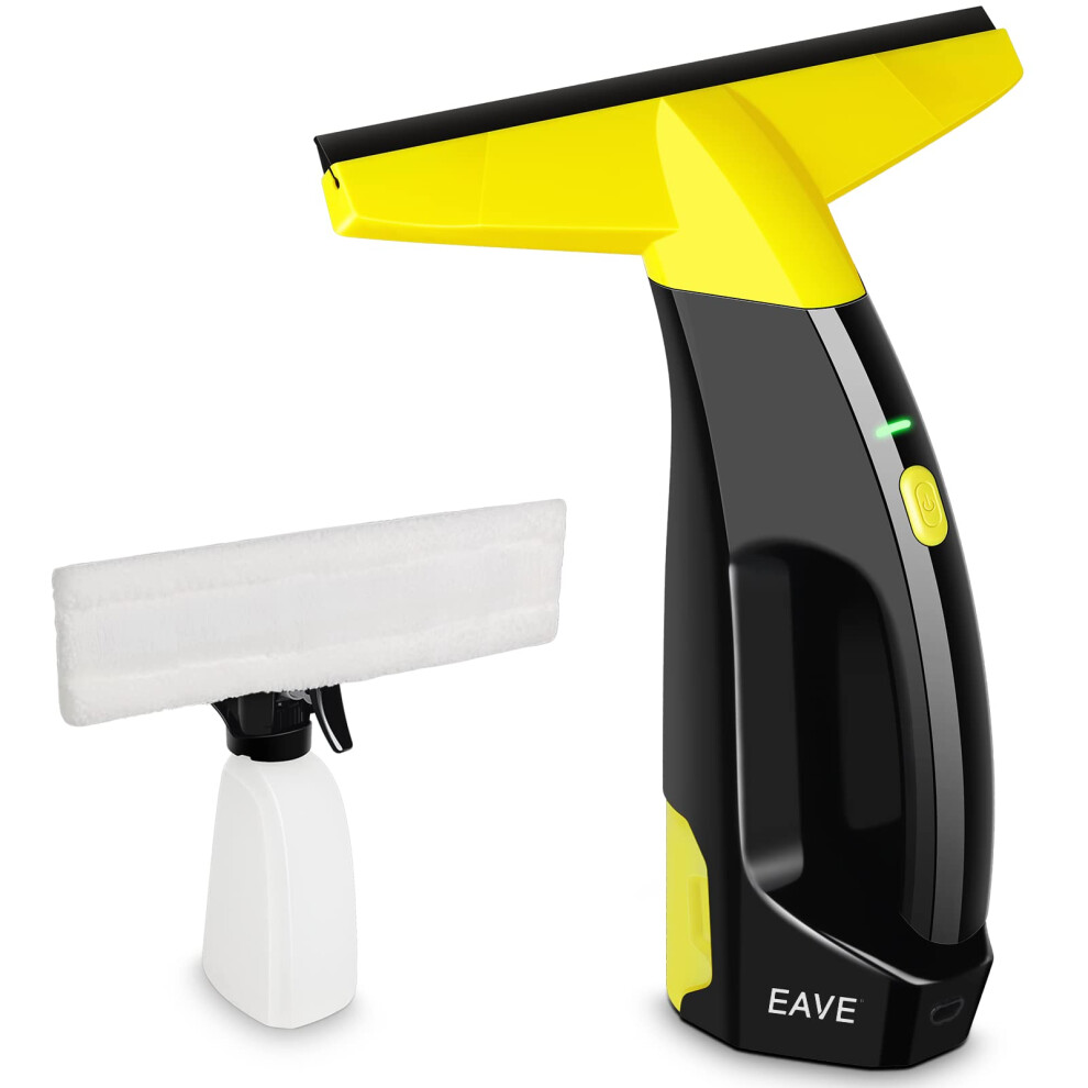 Window Vacuum, Rechargeable Window Vac, Power Window Vacuum Cleaner Set, 200ml Water Tank Cordless Window Washer (Yellow)