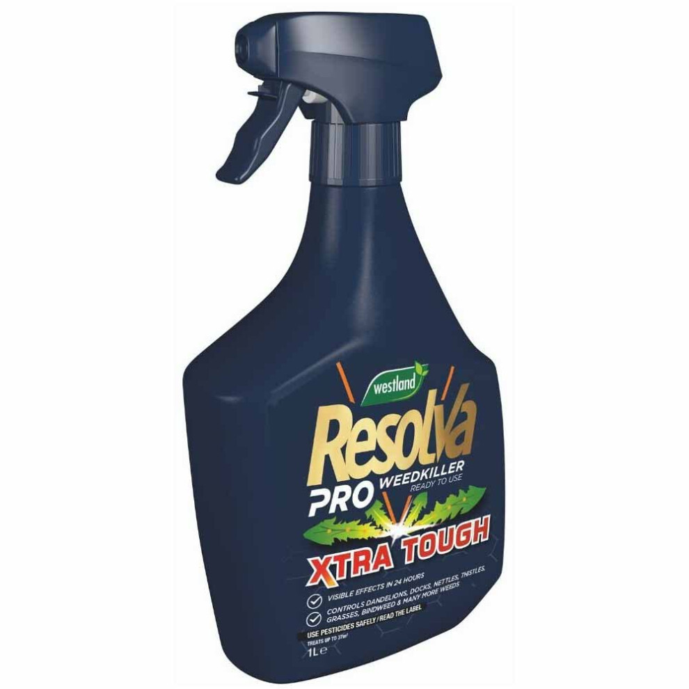 Resolva Pro Xtra Tough Ready To Use Weed Killer 1L With A Thank You Sticker - Tough Weed Killer