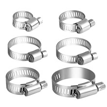 30pcs Hose Clips Adjustable 10-38mm Range Stainless Steel Hose Clamp Assortment 6 Size