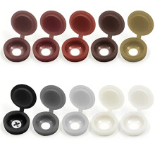 200 Pieces Hinged Screw Cover Caps, Plastic Hinged Screw Head Covers Screw Cover Caps Snap-on Replacement Screw Decorative Covers, Plastic Screw Caps
