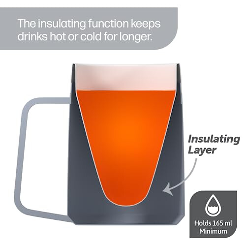 1 Handle 165ml Grey Adult Drinking Mug/Drinking Cup/Sippy Cup/Non Spill Cup 1