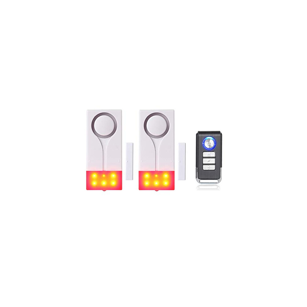 Photos - Security System / Smart Hub Door Window Alarm - Wireless Anti-Theft Burglar Alarm with 105db Loud Sound and Bright Light, Easy to Install (Includes 2 Al