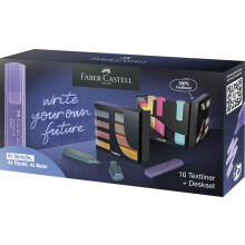 Faber-Castell 254603 - Set von Textmarkern 16 Teile, Tischset mit allen Neon-, Pastell- und Metallicfarben