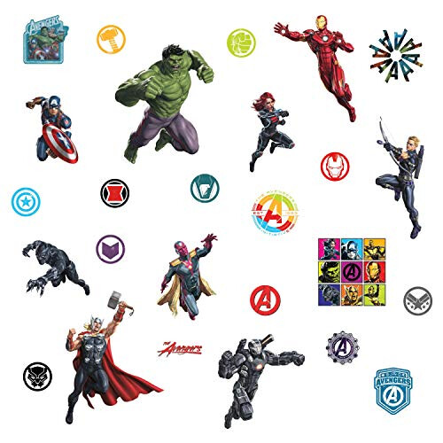 Pegatinas de pared - Avengers - 26 pegatinas - Vinilo - Multicolor - Infantil 2