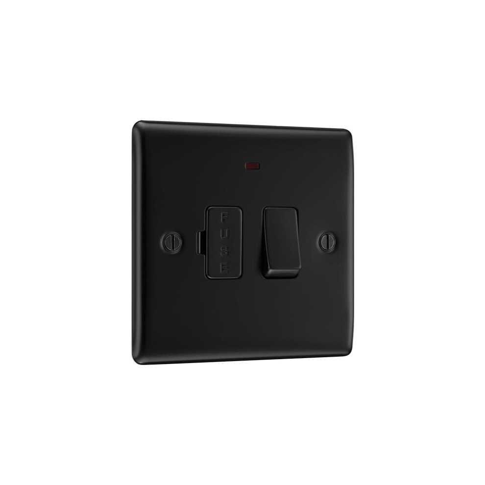 BG Electrical Switched Fused Connection Unit With A Power Indicator, Matt Black, 13 Amp