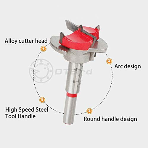 POWERTOOL Forstner Drill Bit, Hinge Boring Drill Bits Alloy,Sharp Woodworking Hinge Hole Cutter with Depth Stop for Woodwork Perforated（25mm） 2