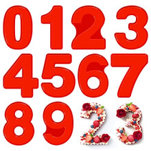 10 PCS 10 Inch Large Number Cake Tins, Silicone Number Cake Moulds 3D Number Cake Baking Pans for Birthday Anniversary Party and Special Days