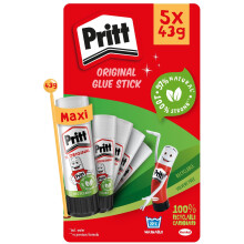 Glue Stick, (Pack of 5 x 43g) Safe & Child-Friendly Craft Glue for Arts & Crafts Activities, Strong-Hold adhesive for School & Office Supplies, Pritt