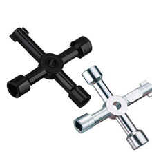Utility Key 2 Pack Electric Keys Cabinet 4-Way Multi-Application Gas Meter Cupboard Cabinet (Silver and Black)
