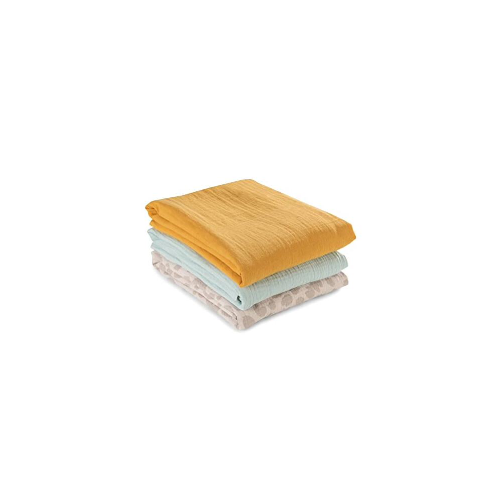 Cuddle N Clean Muslin Cloth Set, Pack of 3 - Super Soft, Large 80cm x 80cm, For Breastfeeding, Swaddling, Changing & Blanket, Machine Washable