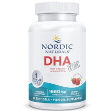 Nordic Naturals, DHA Xtra, 1660mg Omega-3, Fish Oil with EPA and DHA, Strawberry Flavour, 60 Softgels, Lab-Tested, Soy-Free, Gluten-Free, Non-GMO