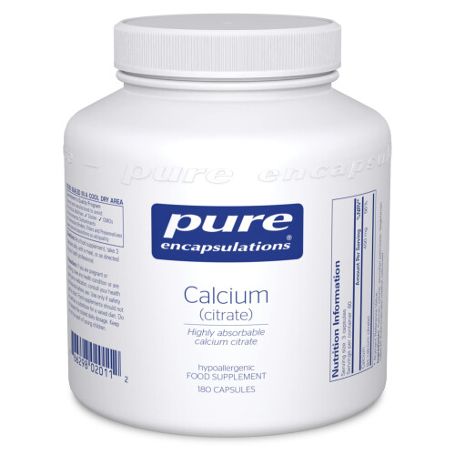 pure encapsulations - Calcium (Citrate) - Highly Absorbable Calcium Citrate Supplement - 180 Capsules