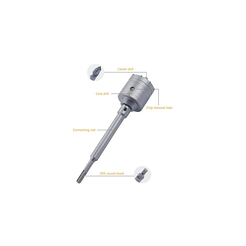Concrete Hole Saw 30-160mm Electric Hollow Core Drill Bit Shank 110-530mm Core Drill Bit Cement Stone Wall Drilling Tool:Home & Garden