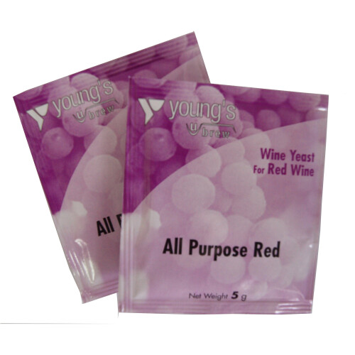 All Purpose Red Wine Yeast - Pack of 2