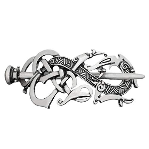 Celtic Hair Clips Dragon Design Viking Jewelry Hair Clip Alloy Irish Hair Pin with Stick for Woman men