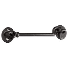 152mm Cast Iron Black Japanned Cabin Hook, Latch Catch, for Garden Gates, Sheds