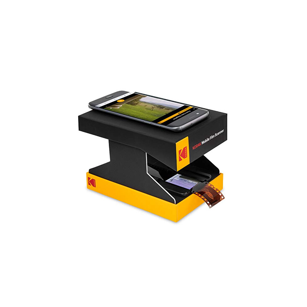 Mobile Film Scanner - Scan & Save Old 35mm Films & Slides w/Your Smartphone Camera - Portable, Collapsible Scanner w/Built-in LED Light & Free Mobile