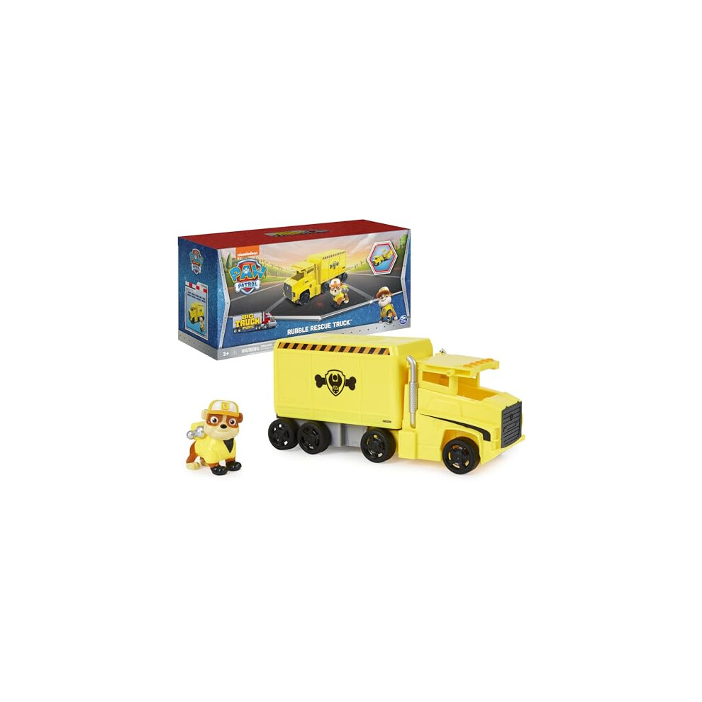 Paw Patrol, Big Truck Pups, Transforming Rubble Toy Truck with Collectible Action Figure, Toys for Kids Ages 3+