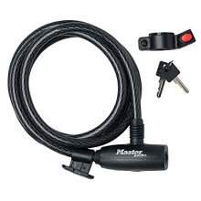 Bike Cable Lock [Key] [1.8 m Coiling Cable] [Outdoor] [Mounting Bracket] 8232EURDPRO - Ideal for Bike, Electric Bike, Skateboards, Strollers,