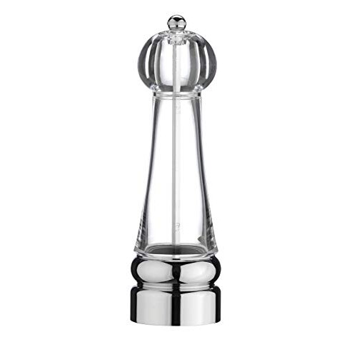 Grunwerg Stainless Steel & Acrylic Single High Pepper Mill, 22cm