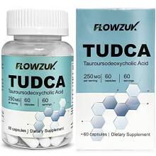 Tudca Tauroursodeoxycholic Acid Liver Support Bile Salt Supplement 60 Capsules Supports Bile Production, Digestion and Immune System Support Flowzuk