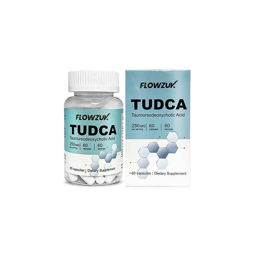 Flowzuk Tudca Tauroursodeoxycholic Acid Liver Support Bile Salt Supplement 60 Capsules Supports Bile Production, Digestion And Immune System Support