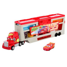 Disney and Pixar Cars Transforming Truck & Toy Car Playset, Color Changers Paint Shop Mack with Detachable Cab, Color Change Lightning McQueen &