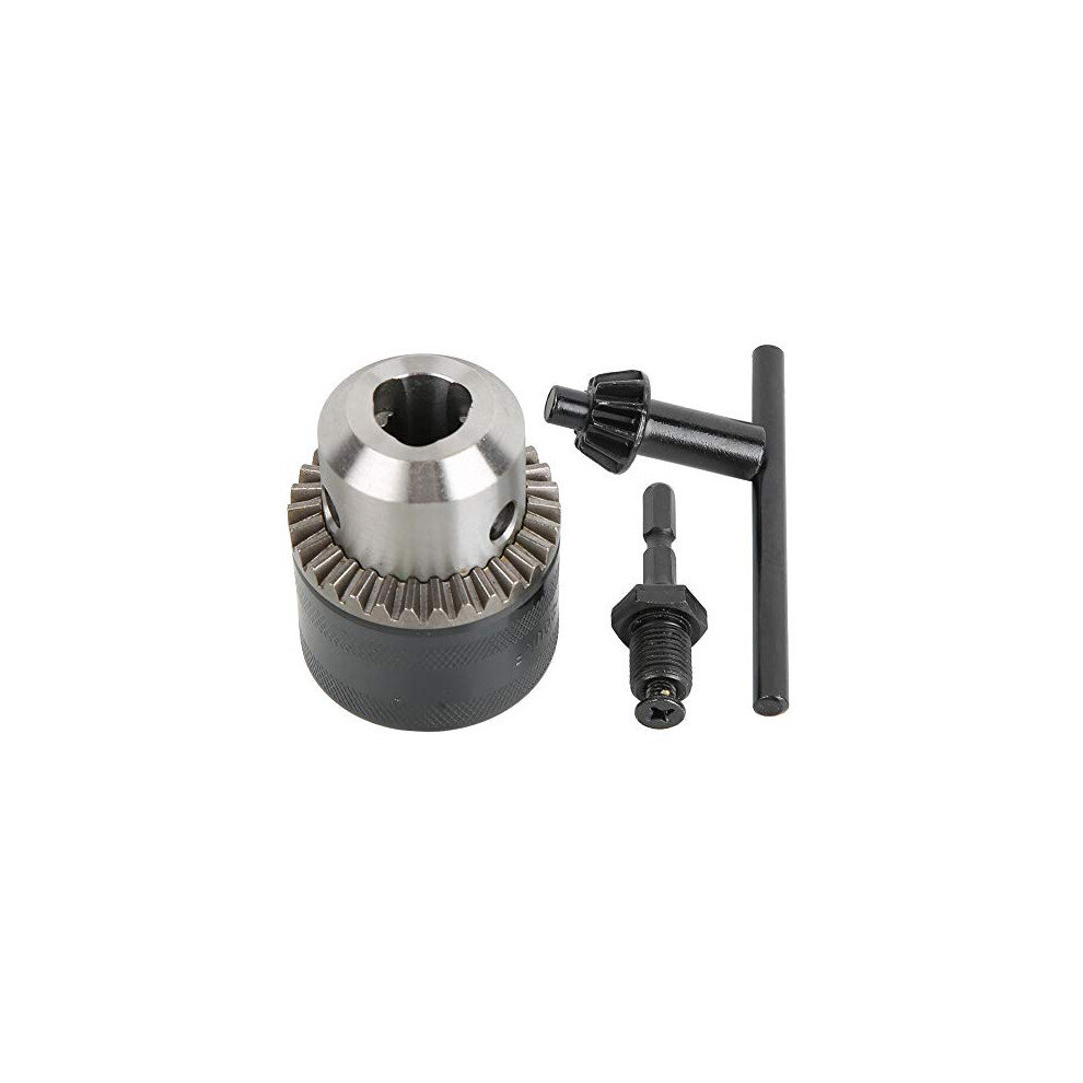 3.0-16Mm Drill Chuck Adapter, 1/2-20Unf Drill Chuck With Key, Key Type Drill Chuck Bit With Hex Head Adapter 738587519973
