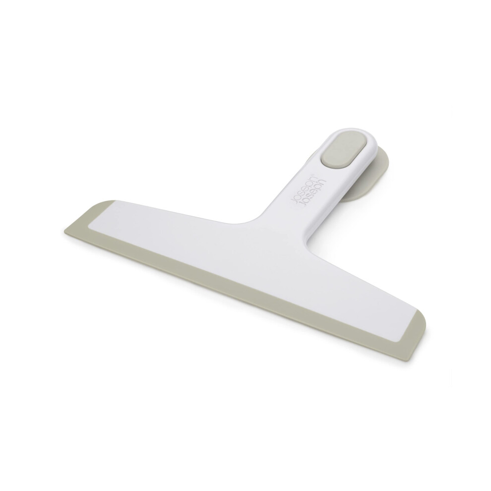 Duo Slimline Shower Squeegee with Suction-cup Holder, Shower Window Cleaner, White