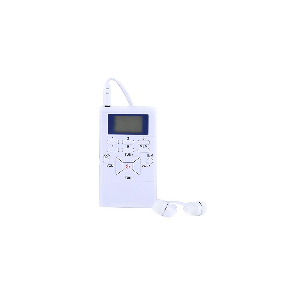 Mini Portable LCD FM Radio dab Digital Signal Processing Wireless Receiver With Headphones Great Reception and Long Battery Life for work outside and