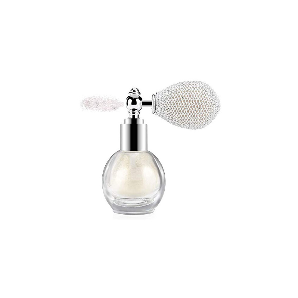 Highlighter Loose Powder Spray Glitter Powder Spray Shimmer Sparkle Powder Makeup Spray for Hair Face Body Cosmetic (#1 Pearl White)-image-OPC-PDWH6JJ-NEW
